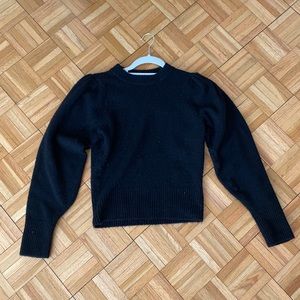 H&M black puffy shoulder sweater, size XS